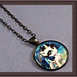 Black Tone My Little Pony Rarity Inspired Necklace